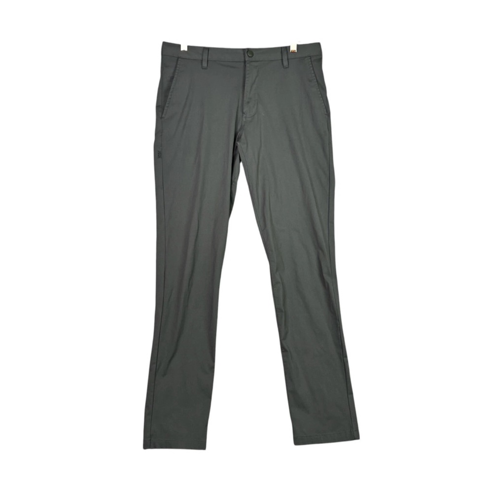 Rhone Mens Slim Straight Fit Dark Green Commuter Pants Size 32 x 32 Stretch